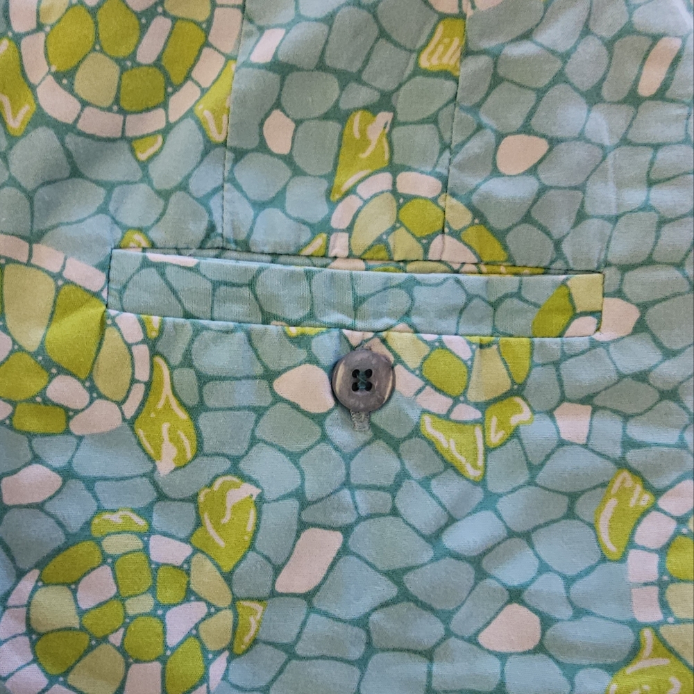 Lilly Pulitzer Skirt Mosaic Blue Green Turtles Sz 14 - Picture 8 of 8